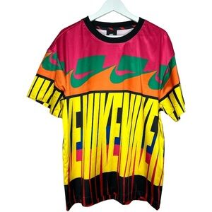 Nike Allover Print Colorful Top Small